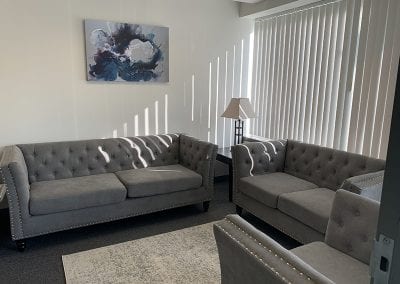 Couches in waiting room area